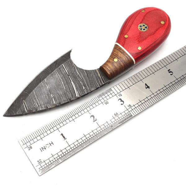 Custom handmade Damascus steel Hunting Skinner knife, camping knife, Survival knife, Full tang knife, With Dollar Sheet - Image 2