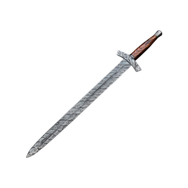 Custom handmade Damascus steel Double Edge Viking Sword, Survival Sword, Weapon Viking Norse Gifts Medieval Ages - Image 2
