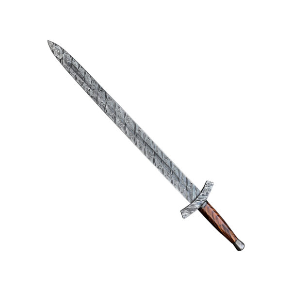 Custom handmade Damascus steel Double Edge Viking Sword, Survival Sword, Weapon Viking Norse Gifts Medieval Ages - Image 5
