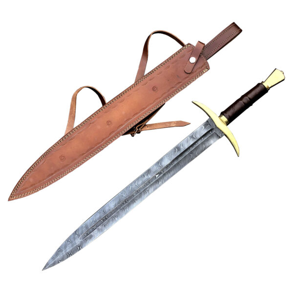 HAND Forged Custom Damascus Steel Viking Sword, Best Quality, Battle Ready Sword, Gift For Him, Best FATHERS DAY Gift medieval viking - Image 6