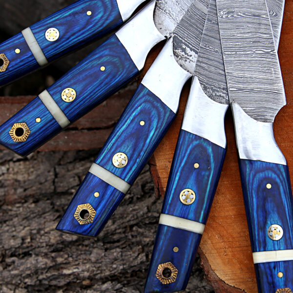Hand Forged Carbon Steel Chef's Knife Set of 5 BBQ Knife Kitchen Knives Gift for Boyfriend Anniversary Gift-Gift for Him Birthday gift - Image 4