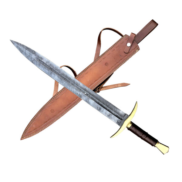 HAND Forged Custom Damascus Steel Viking Sword, Best Quality, Battle Ready Sword, Gift For Him, Best FATHERS DAY Gift medieval viking - Image 7