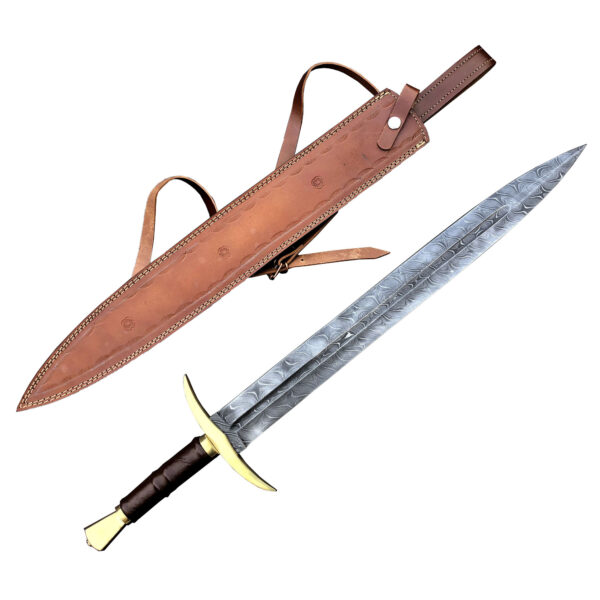 HAND Forged Custom Damascus Steel Viking Sword, Best Quality, Battle Ready Sword, Gift For Him, Best FATHERS DAY Gift medieval viking - Image 8