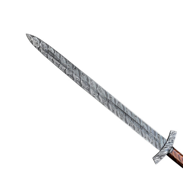 Custom handmade Damascus steel Double Edge Viking Sword, Survival Sword, Weapon Viking Norse Gifts Medieval Ages - Image 8