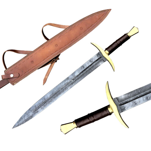 HAND Forged Custom Damascus Steel Viking Sword, Best Quality, Battle Ready Sword, Gift For Him, Best FATHERS DAY Gift medieval viking