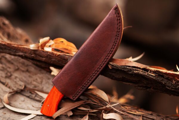 Custom handmade Damascus steel Hunting Skinner knife, camping knife, Survival knife, Gut hook Full tang knife, With Resin (Copy) - Image 7