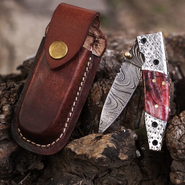 Personalized Handmade Damascus Pocket Folding Knife 6.5", Camping Hiking Damascus Pocket Knife, Gift for Groomsmen, Gift for Men, USA