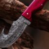 Custom handmade Damascus steel Hunting Skinner knife, Camping knife, Outdoor knife, Full tang knife, With leather sheath - Image 3