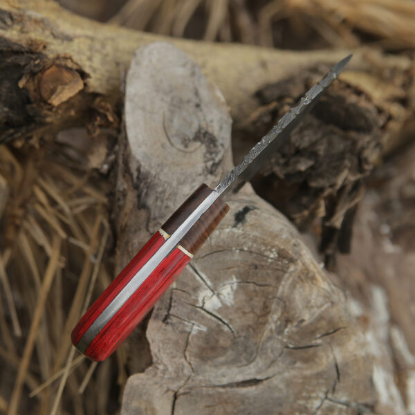 Custom handmade Damascus steel Hunting Skinner knife, camping knife, Survival knife, Full tang knife, With Dollar Sheet - Image 4