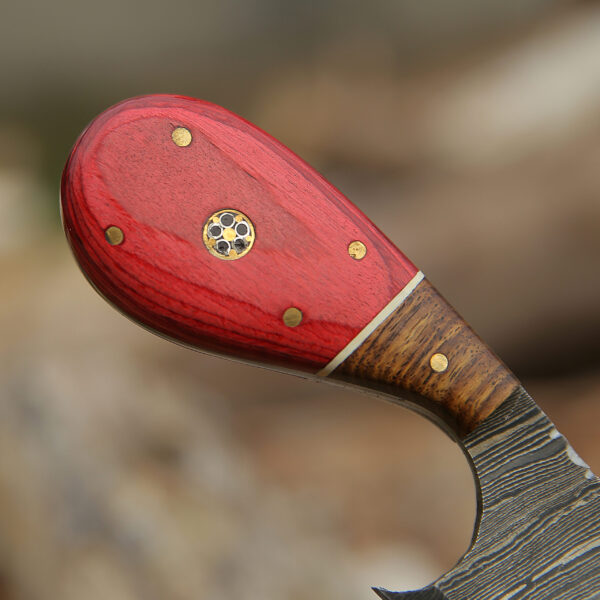 Custom handmade Damascus steel Hunting Skinner knife, camping knife, Survival knife, Full tang knife, With Dollar Sheet - Image 5
