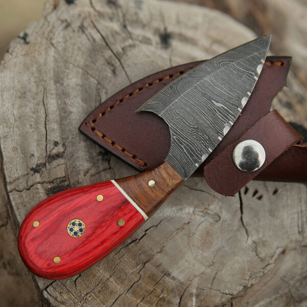 Custom handmade Damascus steel Hunting Skinner knife, camping knife, Survival knife, Full tang knife, With Dollar Sheet - Image 6