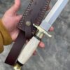 Custom Handmade D2 Steel Hunting Dagger Knife Bone Handle With Leather Sheath - Image 3
