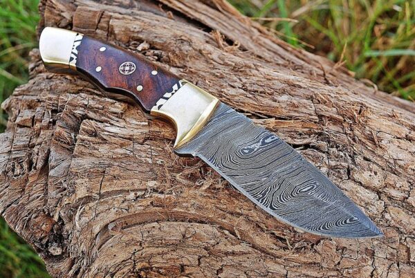 CUSTOM HANDMADE DAMASCUS BUSHCRAFT SURVIVAL CAMP SKINNER OUTDOOR HUNTING KNIFE - Image 2