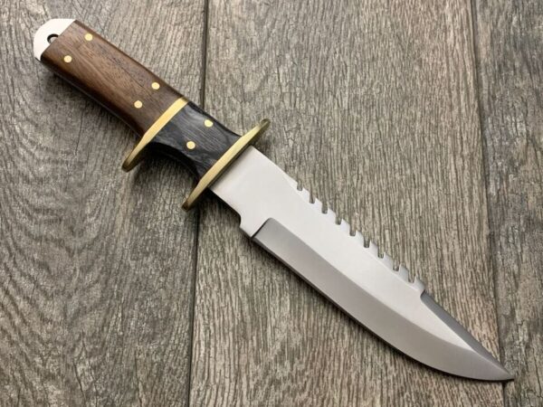 Custom Handmade D2 Steel Hunting Bowie Knife with Leather Sheath - Image 4