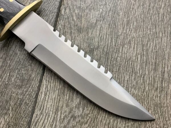 Custom Handmade D2 Steel Hunting Bowie Knife with Leather Sheath - Image 5