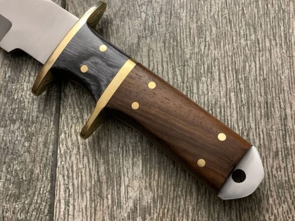 Custom Handmade D2 Steel Hunting Bowie Knife with Leather Sheath - Image 6
