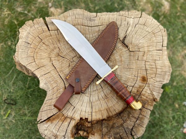 Custom Handmade 17 D2 Steel Hunting Bowie Knife With Leather Sheath - Image 3