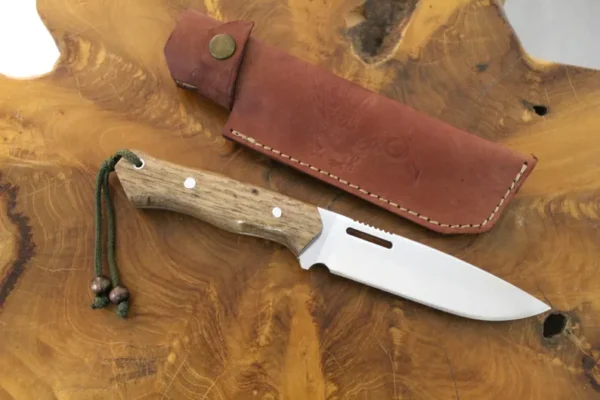 Handmade Hunting Knife with Full Tang Blade and Leather Sheath, Bushcraft Knife, Tactical Fixed Blade Knife, - Image 2